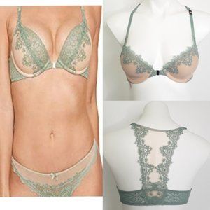 VS Dream Angels Green Front Close Push Up Bra NWT sz 32C